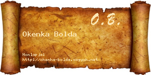 Okenka Bolda névjegykártya